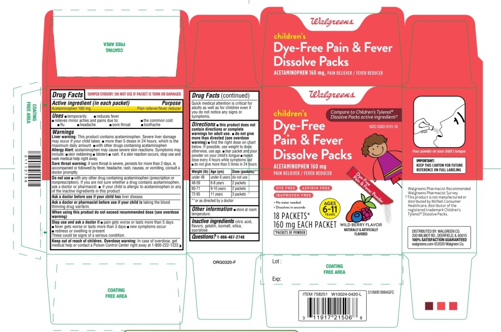 Walgreens Dye-Free Pain and Fever Dissolve Packs