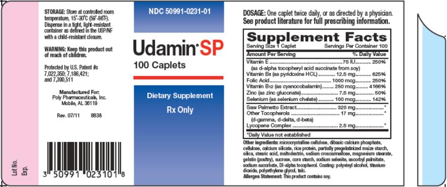 NDC 50991-0231-01
Udamin SP
100 Caplets
Dietary Supplement
Rx Only
