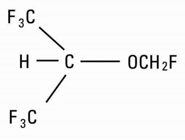 Chemical structure for sevoflurane