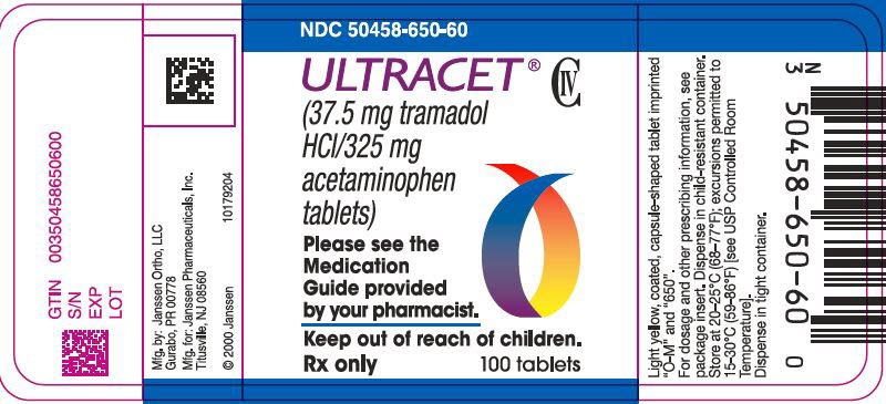 PRINCIPAL DISPLAY PANEL - 37.5 mg/325 mg Tablet Bottle Label