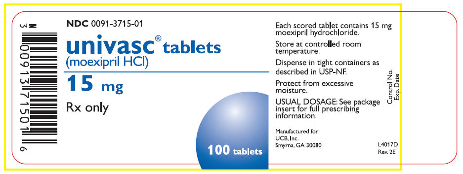 15 mg Tablets Bottle Label