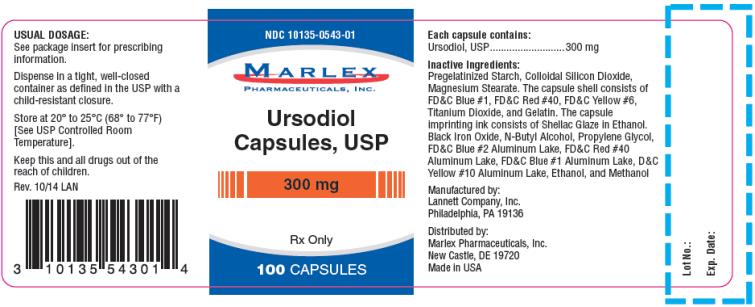 PRINCIPAL DISPLAY PANEL
NDC 10135-543-01
Ursodiol
Capsules, USP
300 mg
Rx Only
100 TABLETS
