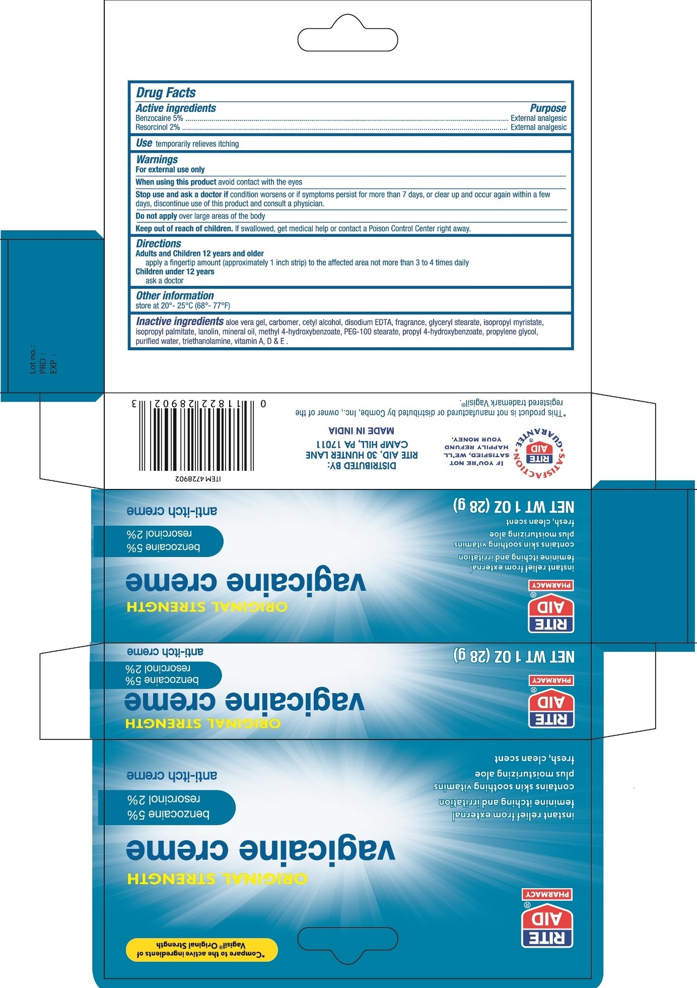 label of vagicaine