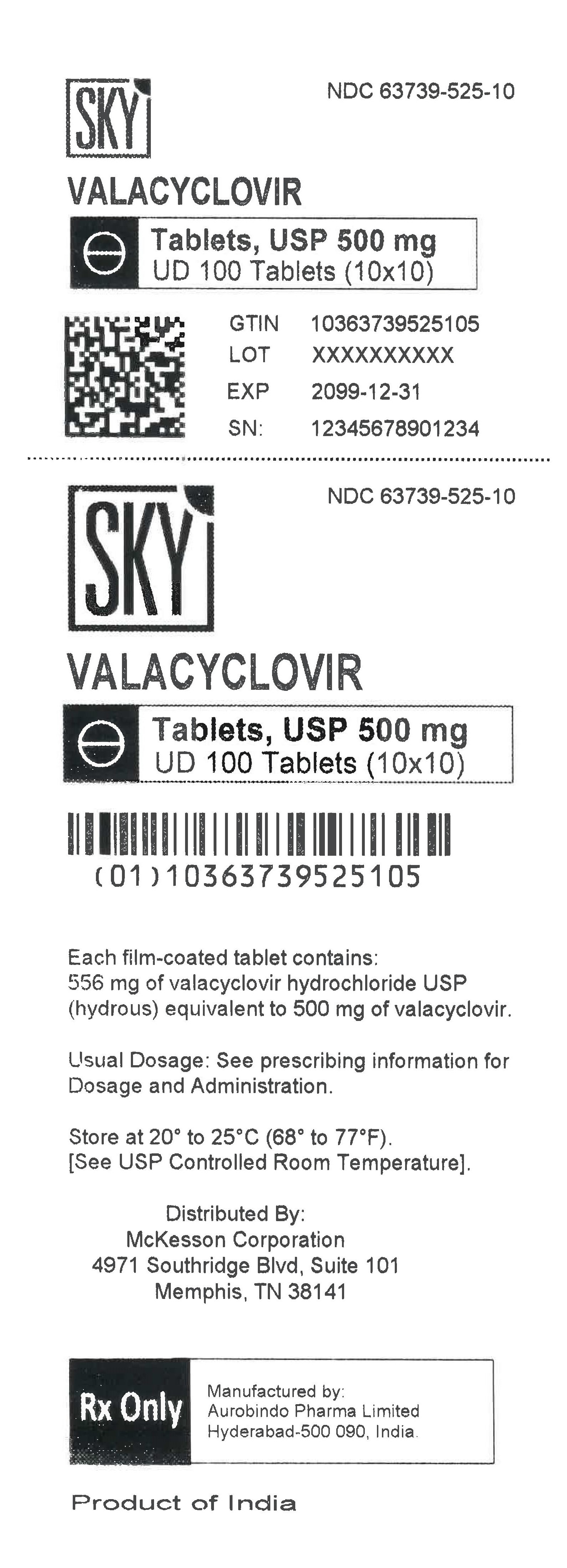 Valacyclovir Tablets, USP 500 mg