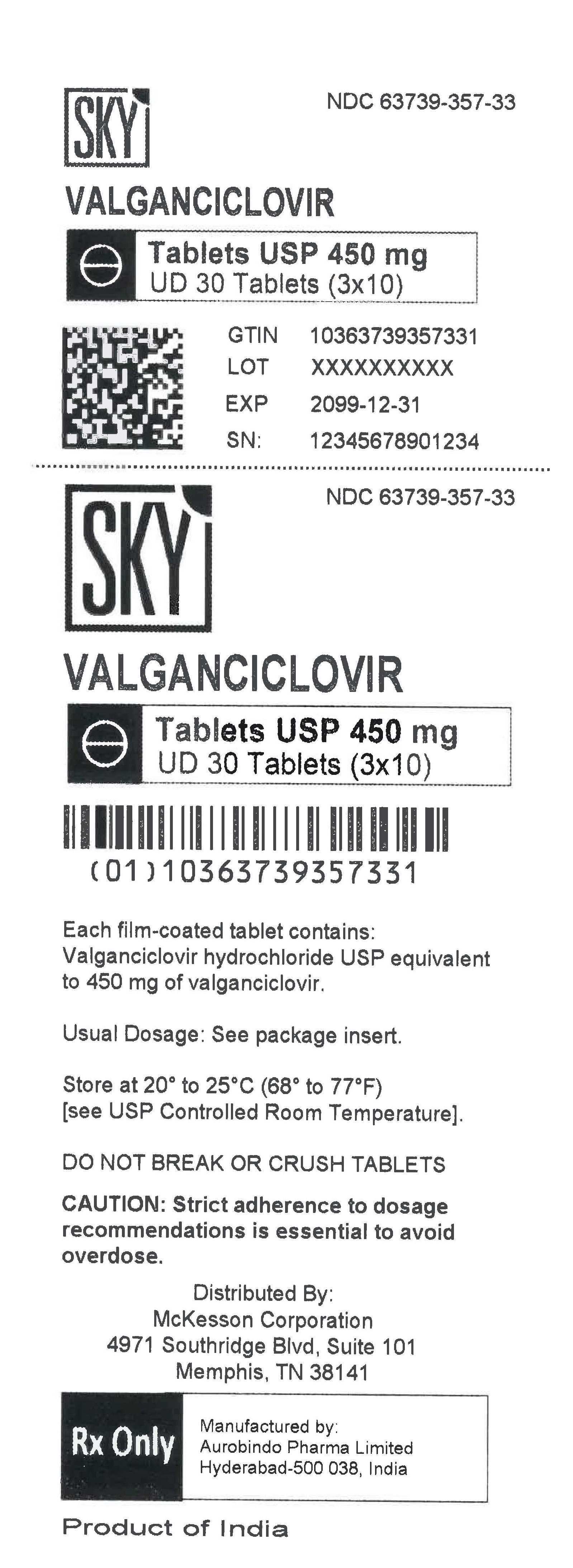 Valganciclovir HCl Tablets, USP 450 mg