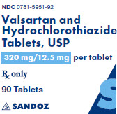 Package Label – 320 mg/12.5 mg Rx Only NDC 0781-5951-92 Valsartan and Hydrochlorothiazide Tablets, USP 320 mg/12.5 mg per tablet 90 tablets