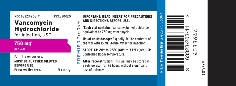 PACKAGE LABEL – PRINCIPAL DISPLAY – Vancomycin Hydrochloride 750 mg Vial Label
