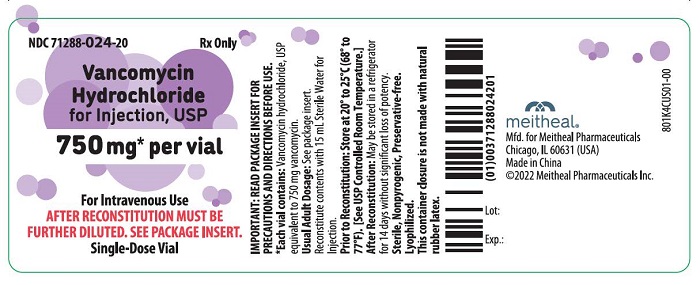 PRINCIPAL DISPLAY PANEL – Vancomycin Hydrochloride for Injection, USP 750 mg Vial Label