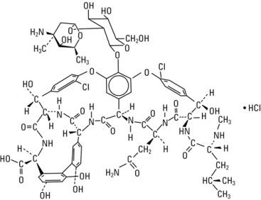 Structural formula vancomycin hydrochloride