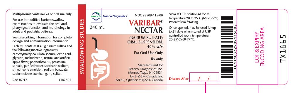 varibar nectar internal label NDC 32909-115-00