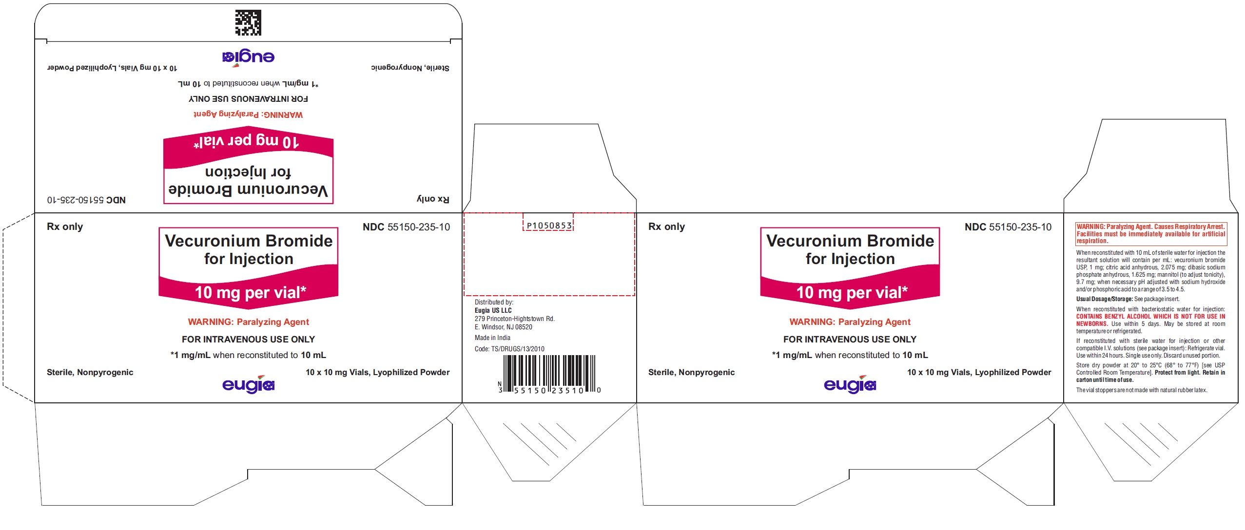 PACKAGE LABEL-PRINCIPAL DISPLAY PANEL - 10 mg per vial - Container-Carton (10 Vials)