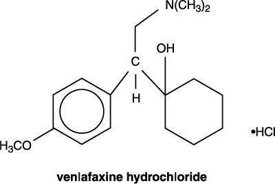 This is an image of the structural formula of venlafaxine hydrochloride.