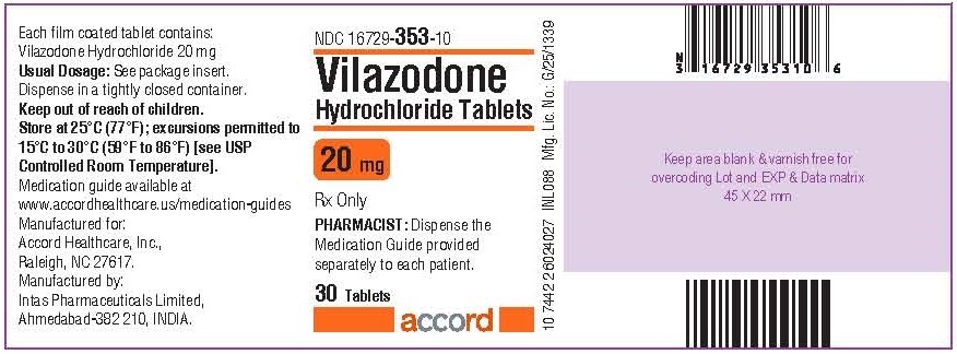 Vilazodone Hydrochloride 20 mg-30 Tablets - Label