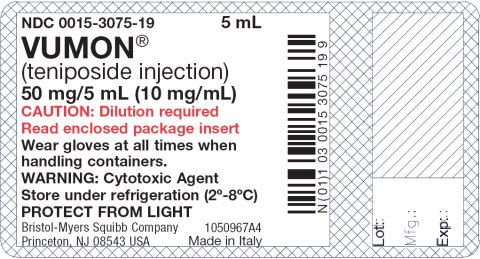 Vumon 50 mg/5 mL Vial Label
