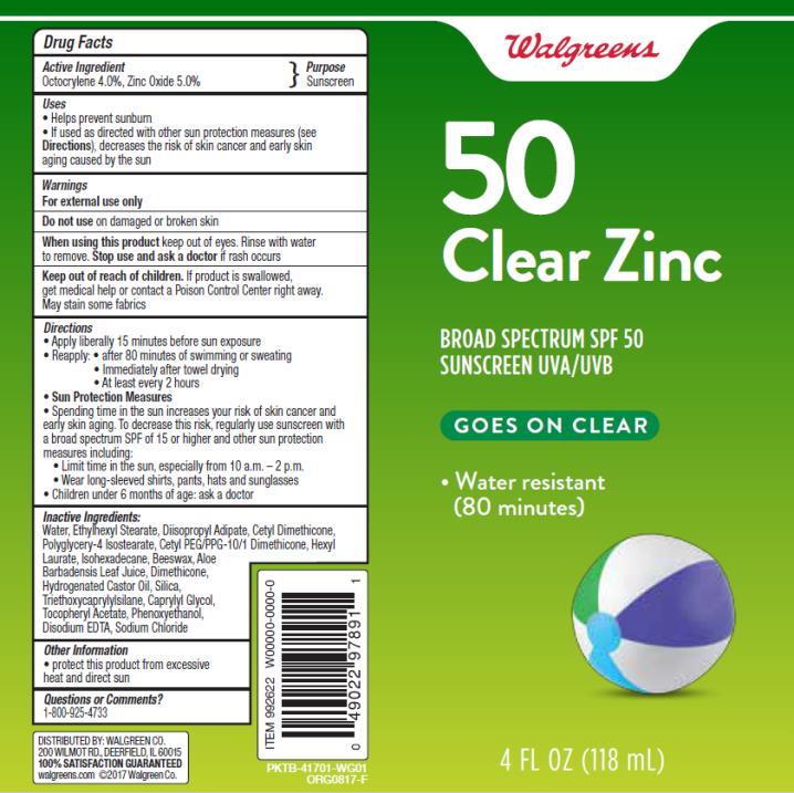 Walgreens Sunscreen Clear Zinc Spf50 | Octocrylene, Zinc Oxide Lotion Breastfeeding