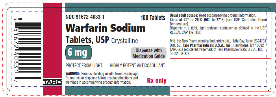 PRINCIPAL DISPLAY PANEL - 6 mg Tablet Bottle Label