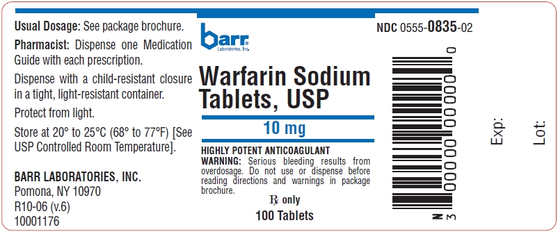 Warfarin Sodium Tablets USP 10 mg, 100s Label