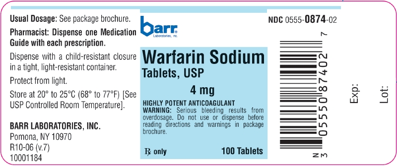 Warfarin Sodium Tablets USP 4 mg, 100's Label
