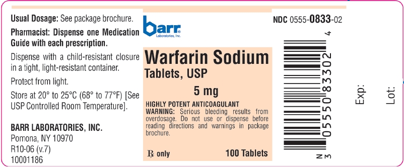 Warfarin Sodium Tablets USP 5 mg, 100s Label