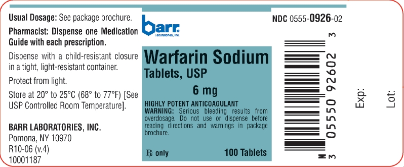 Warfarin Sodium Tablets USP 6mg, 100s Label