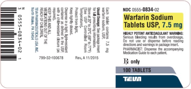 Warfarin Sodium Tablets USP 7.5 mg, 100s Label