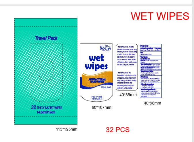 wet wipes label