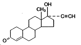 Norethindrone structural formula