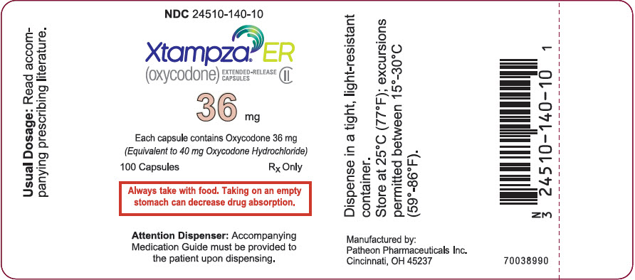 PRINCIPAL DISPLAY PANEL - 36 mg Capsule Bottle Label