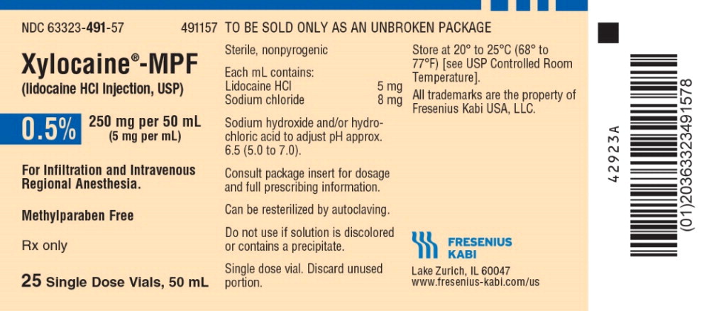 PACKAGE LABEL – PRINCIPAL DISPLAY – Xylocaine – MPF 50 mL Single Dose Vial 
