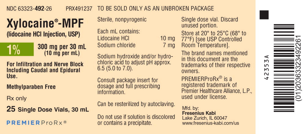 PACKAGE LABEL – PRINCIPAL DISPLAY – Xylocaine 30 mL Single Dose Vial Tray Label
