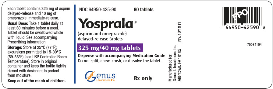 PRINCIPAL DISPLAY PANEL - 325 mg/40 mg Tablet Bottle Label