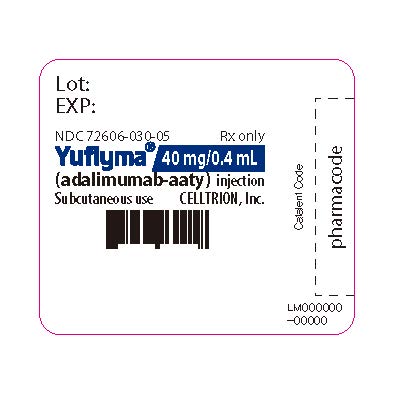 PRINCIPAL DISPLAY PANEL - 40 mg/0.4 mL Syringe with safety guard Label