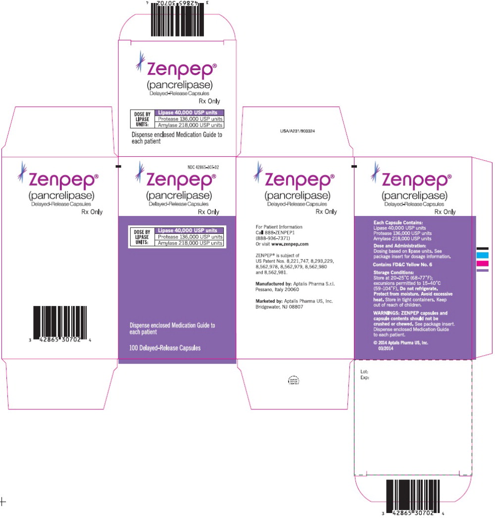 Zenpep NDC 4286530202 bottle label