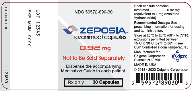 PRINCIPAL DISPLAY PANEL - 0.92 mg Capsule Bottle Label - NDC 59572-890-30