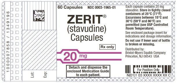 Image Zerit 20 mg Label