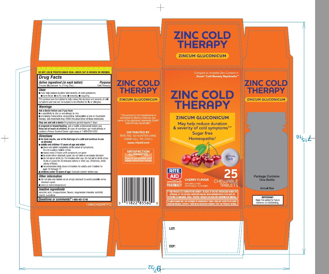 Rite Aid Zinc Cold Therapy Zincum Gluconicum 25 Chewable Tablets