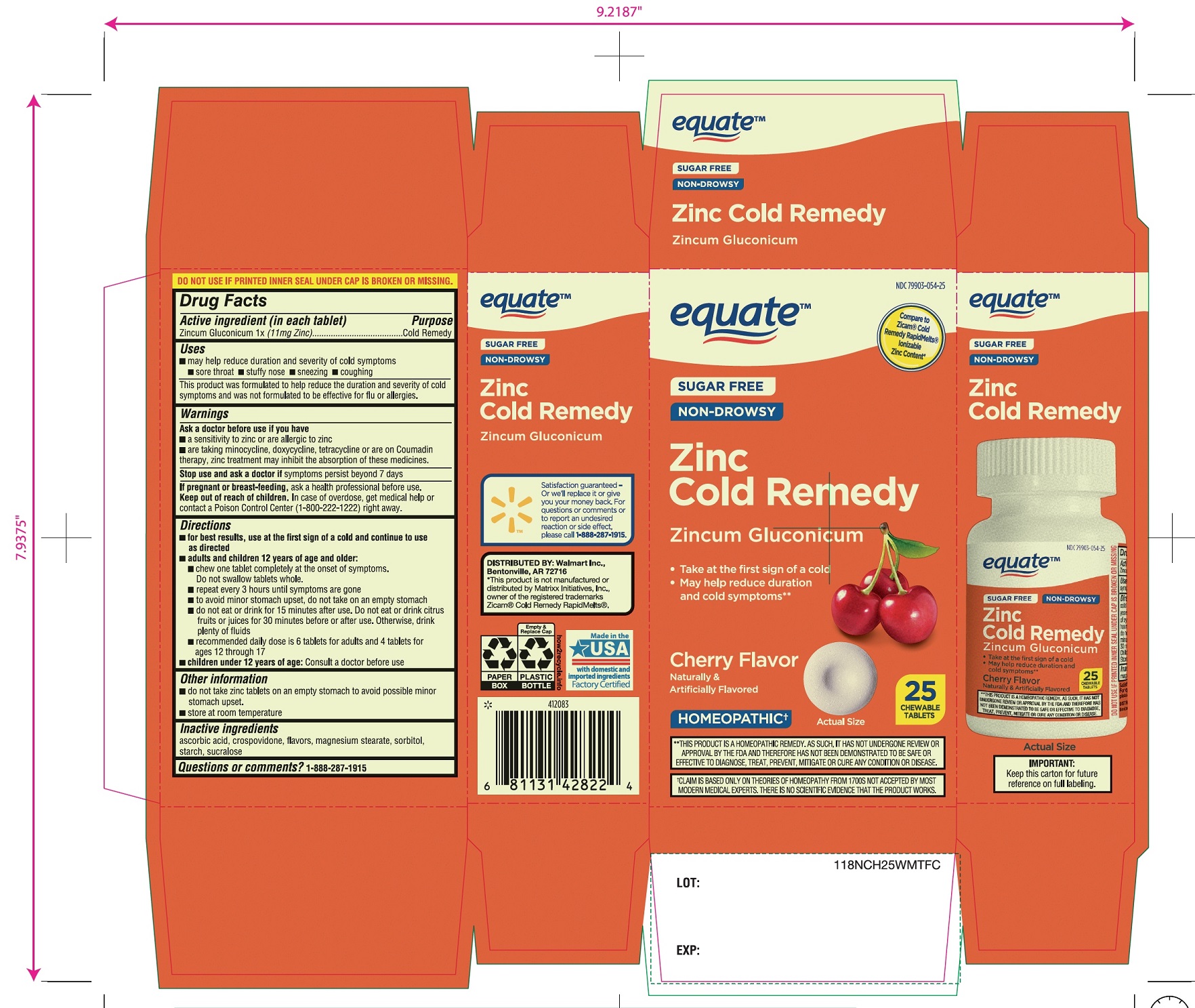 Walmart Zinc Cold Remedy Cherry Flavor