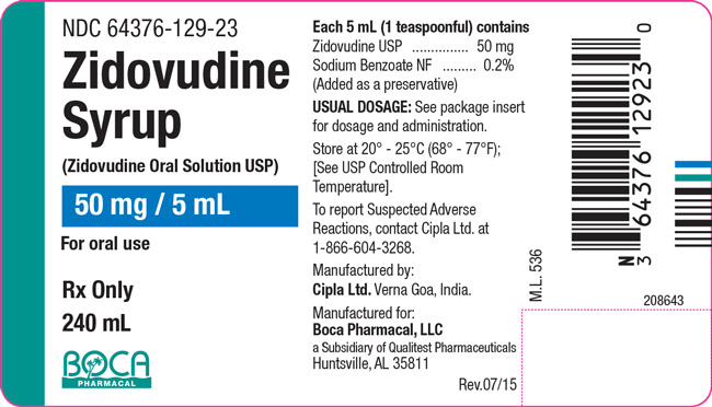 Image of the label for Zidovudine Syrup (Zidovudine Oral Solution, USP)