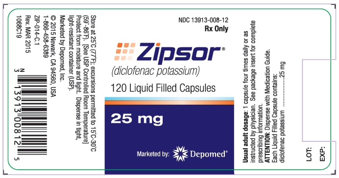 25 mg 120-count Bottle Label