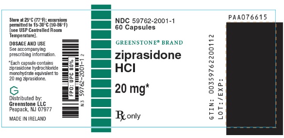 PRINCIPAL DISPLAY PANEL - 20 mg Capsule Bottle Label - 59762-2001