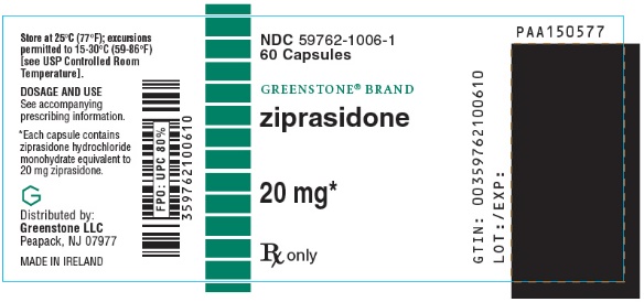 PRINCIPAL DISPLAY PANEL - 20 mg Capsule Bottle Label - 59762-1006