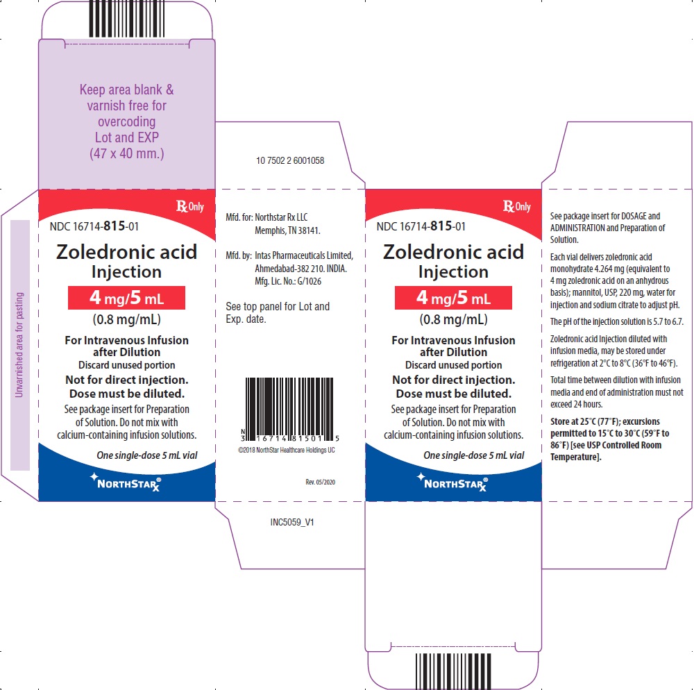 Zoledronic acid 4mg/5mL vial label