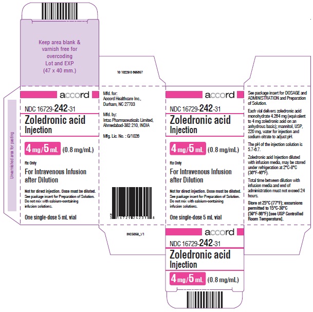 Zoledronic acid 4mg/5mL vial label
