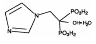 Zoledronic Acid Monohydrate Chemical Structure