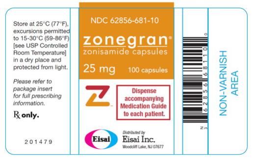 PRINCIPAL DISPLAY PANEL 
NDC 62856-681-10
Zonegran
zonisamide Capsules
25 mg
100 Capsules
Rx Only
