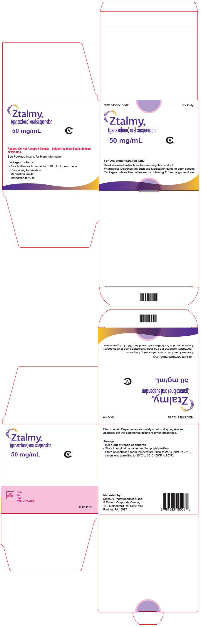 PRINCIPAL DISPLAY PANEL - 50 mg/mL Bottle Carton - 100-05