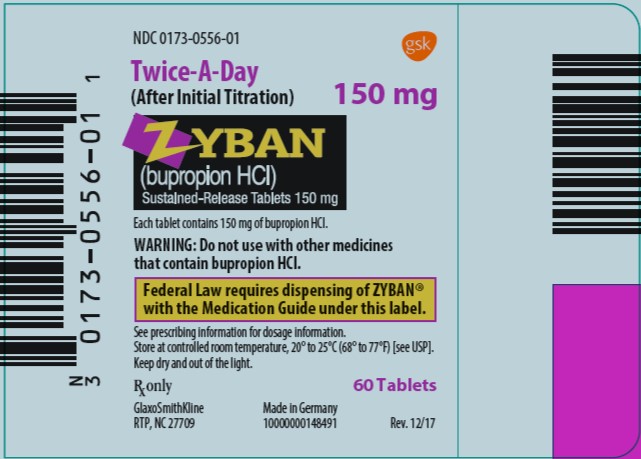 Zyban 150 mg 60 count label