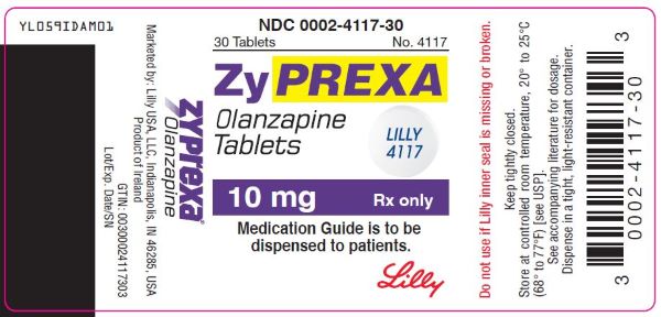 PACKAGE LABEL - ZYPREXA 10 mg tablet, bottle of 30
