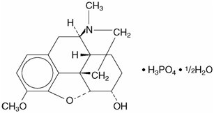 This is an image of the structural formula of Codeine Phosphate.