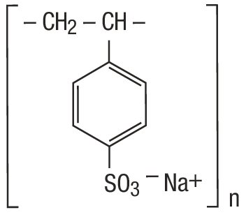 Structural Formula for Sodium Polystyrene Sulfonate